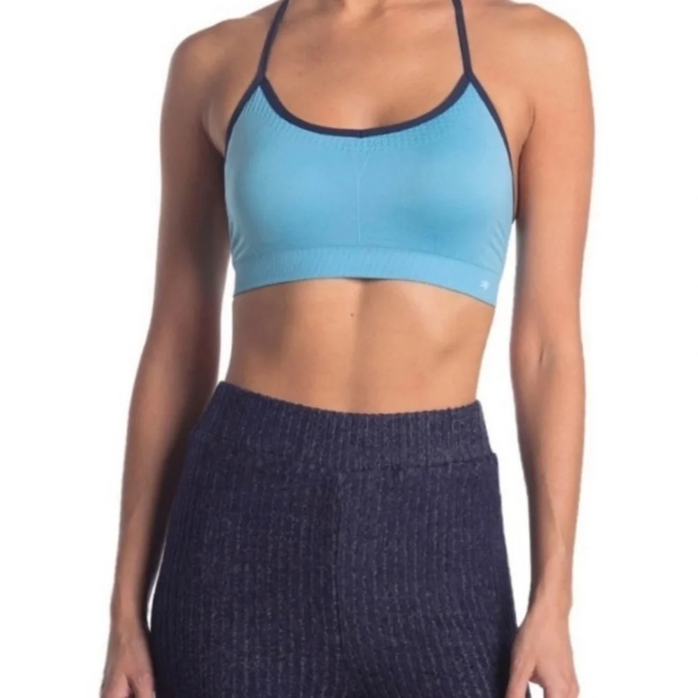Splendid Strappy Back Sports Bra in Blue Turquoise Sz. Small NWT